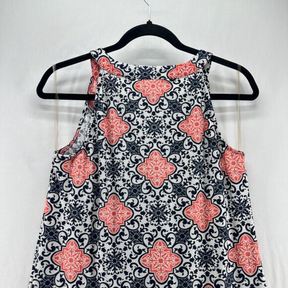 Tacera Sleeveless Shift Dress Women S Halter Tassel Tie Neck Geometric Red Black - Picture 5 of 10